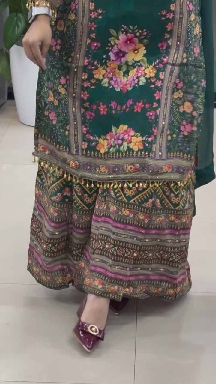 Aapsee  Pakistani Heavy Fancy Plazzo Pair With Dupatta  Set