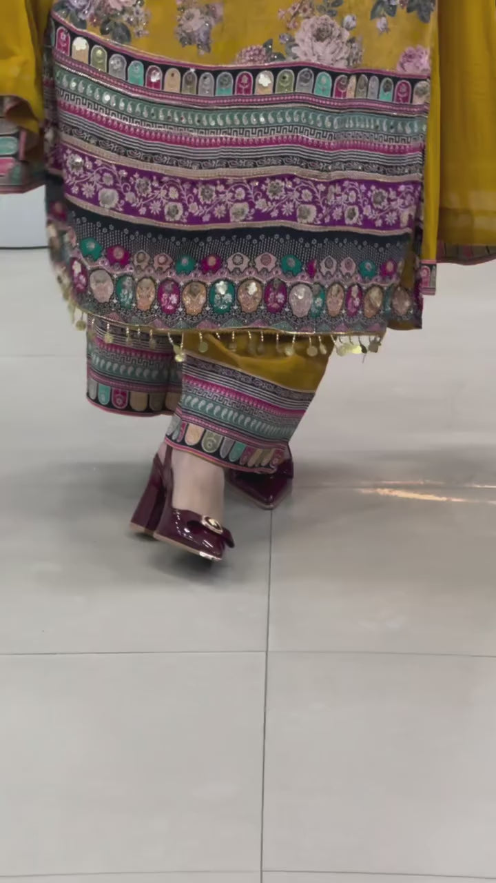 Falak - Heavy Fancy Plazo  Piar With Dupatta Set