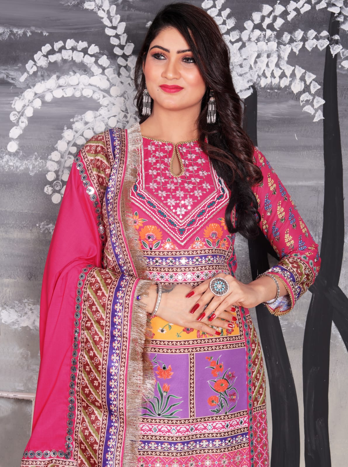 Rang Heavy Embroidered And Printed Kurta Sharara Set