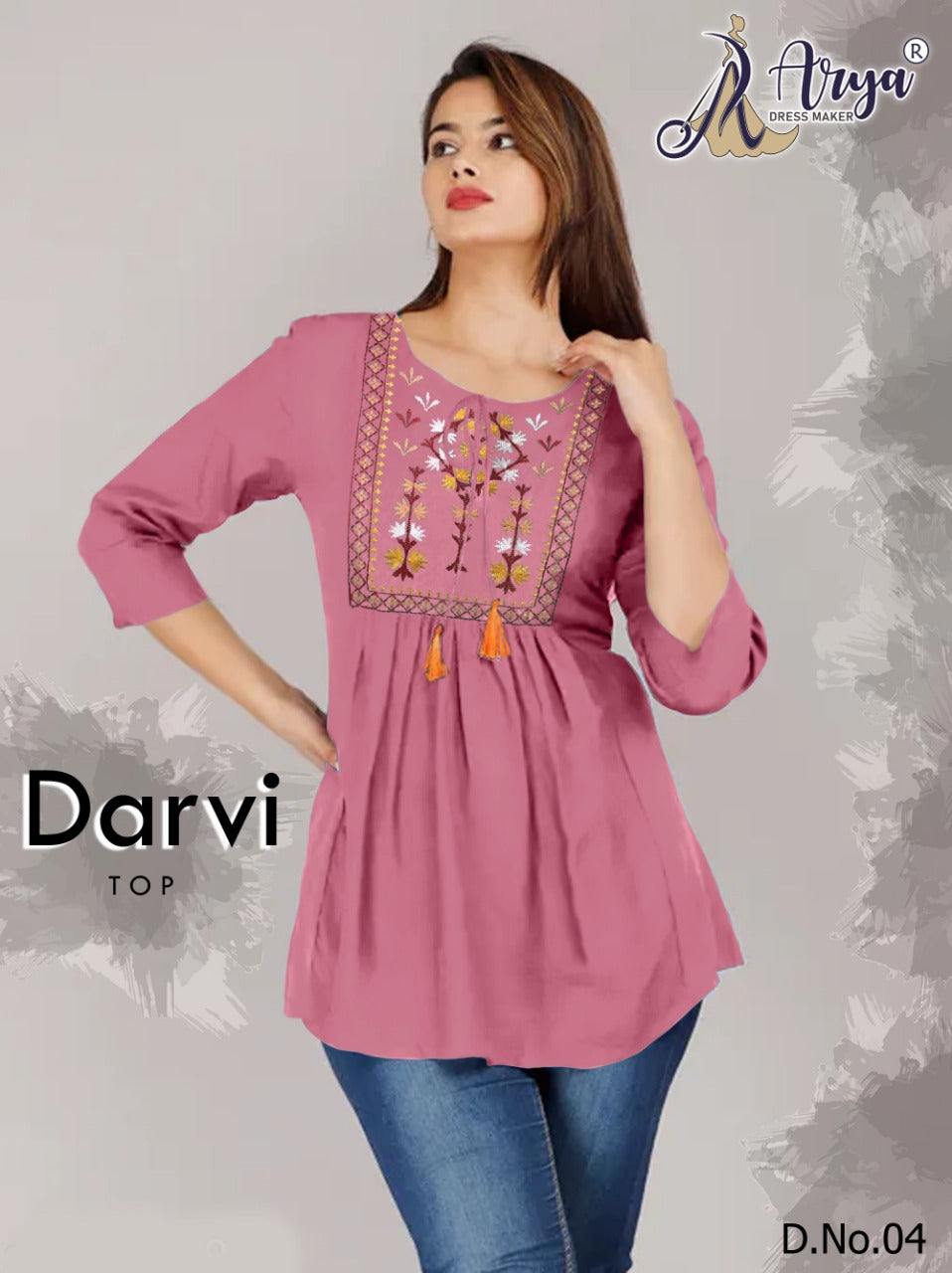 DARVI FANCY EMBROIDERY TRENDY TOP.