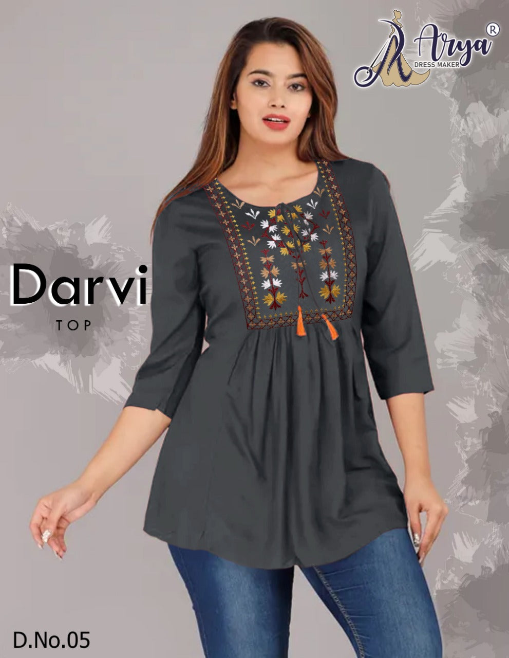 DARVI FANCY EMBROIDERY TRENDY TOP.
