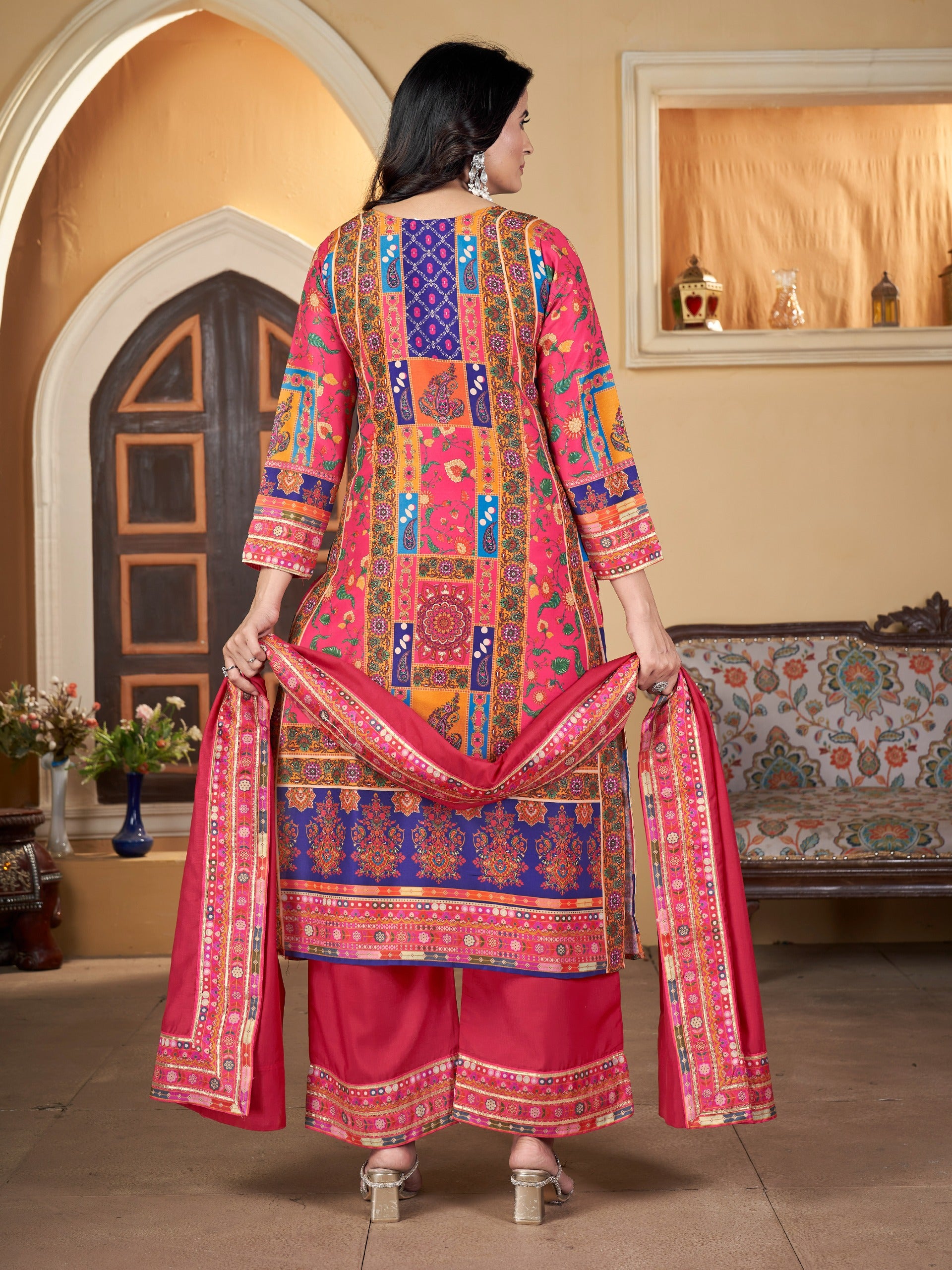 JOOHI PINK HEAVY FANCY PAIR WITH DUPATTA SET