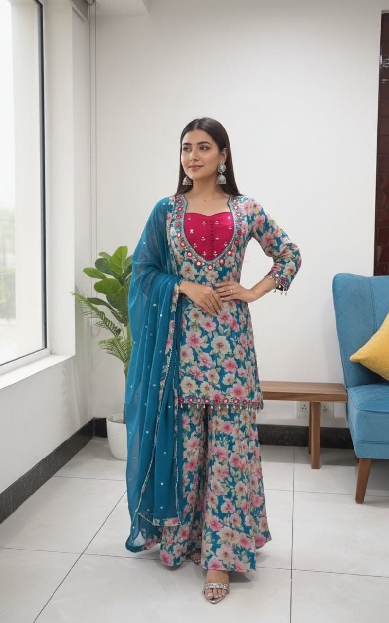 Savari-Designer three Piece Suit Set