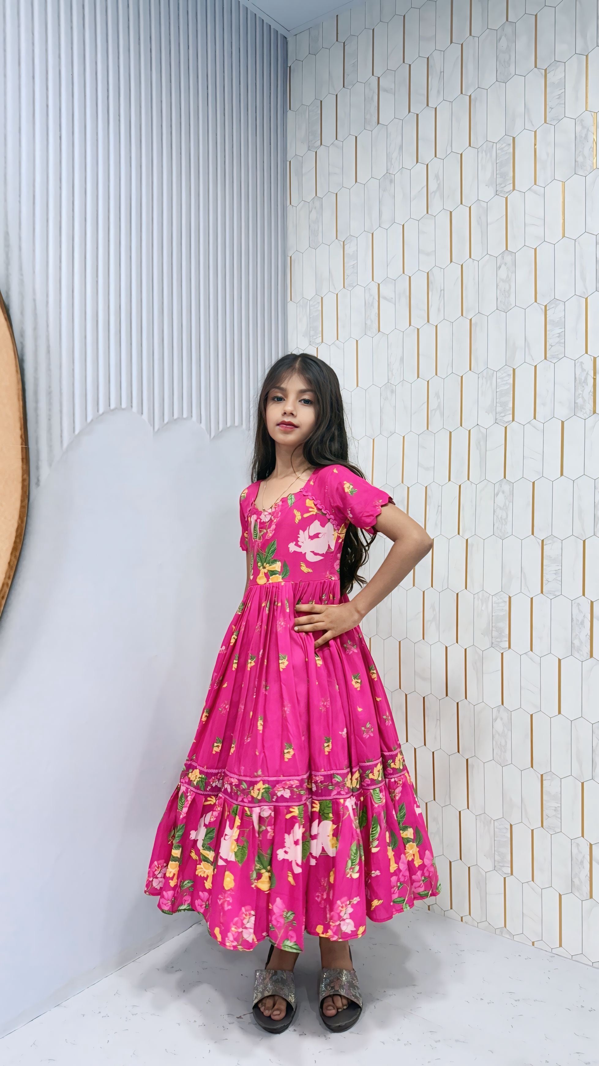 RUHINA_KIDS_LONG WESTERN DRESS
