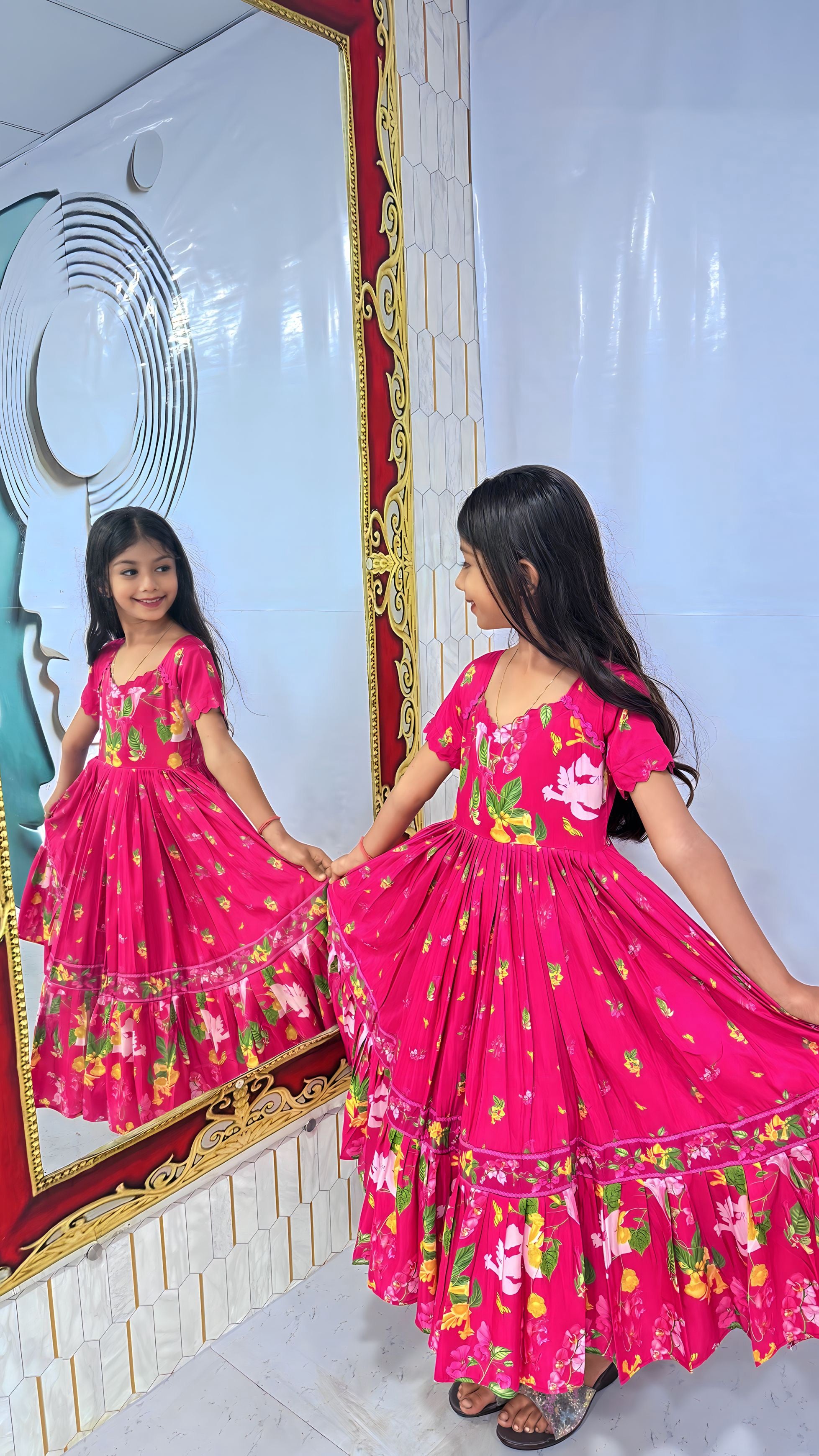 RUHINA_KIDS_LONG WESTERN DRESS