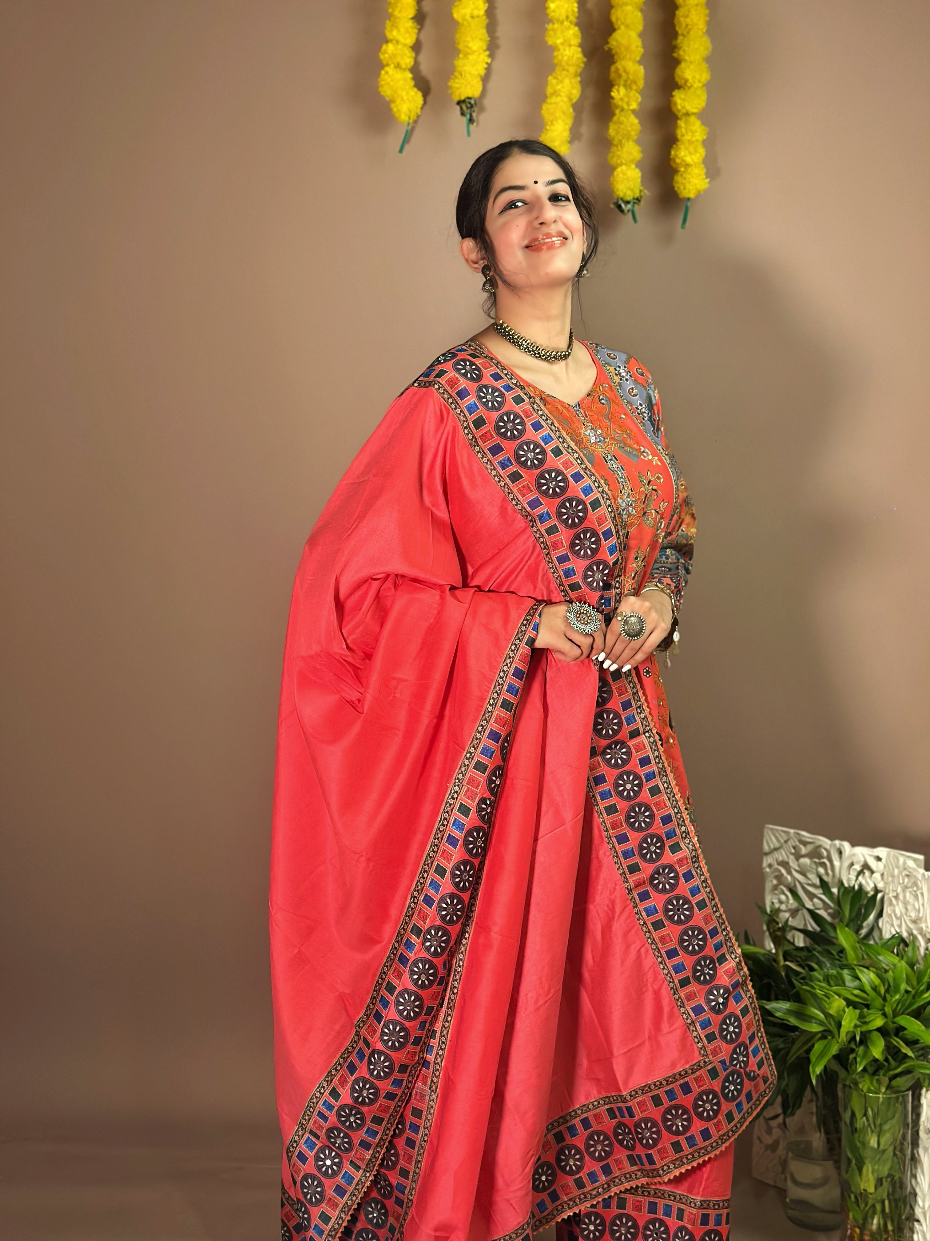 LEEHI HEAVY FANCY PLAZZO PAIR WITH DUPATTA SET