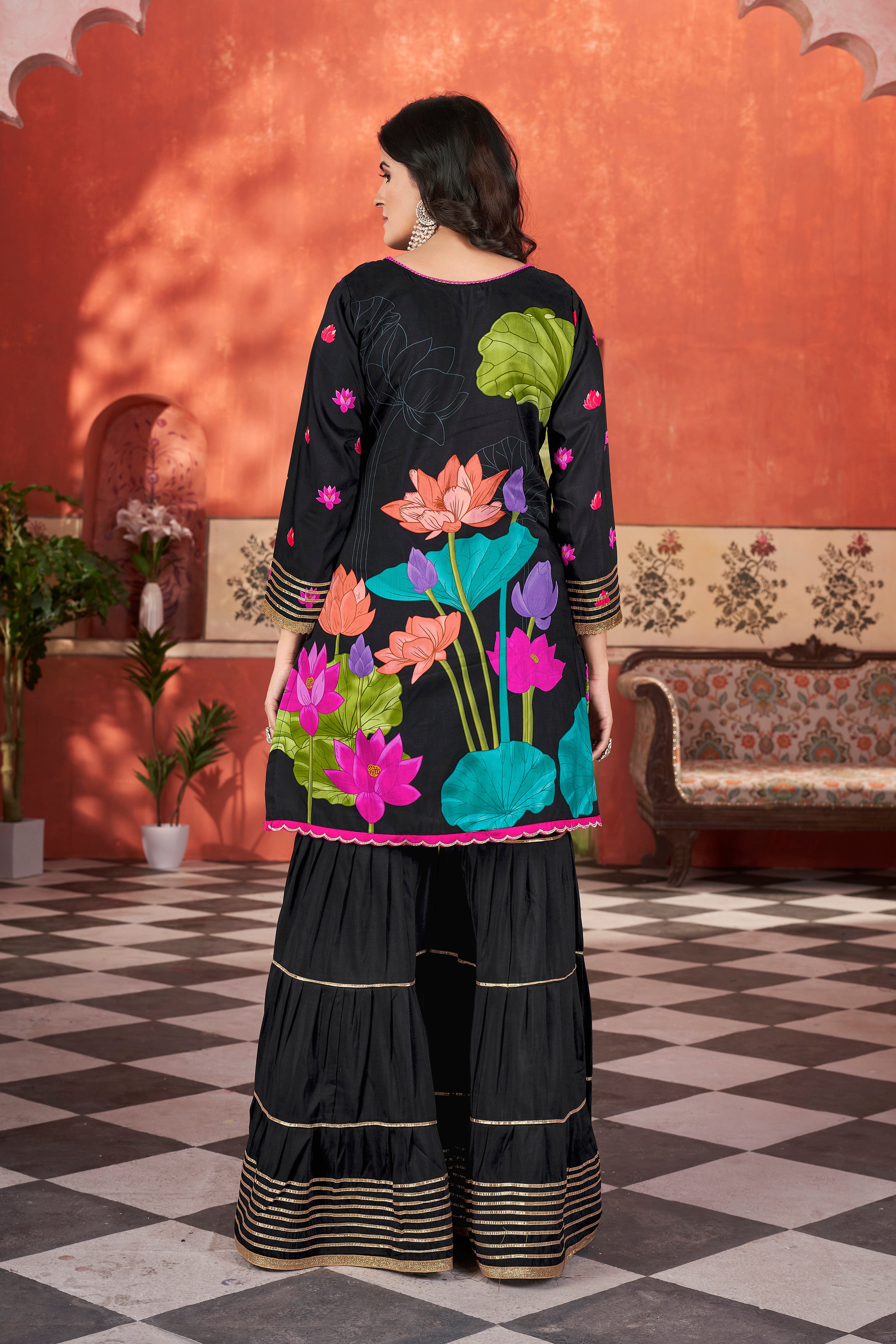 HAYAT- HEAVY FANCY KURTI SHARARA PAIR WITH DUPATTA SET