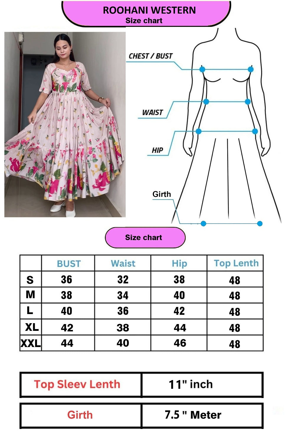 Roohani- Long Western Anarkali Gown