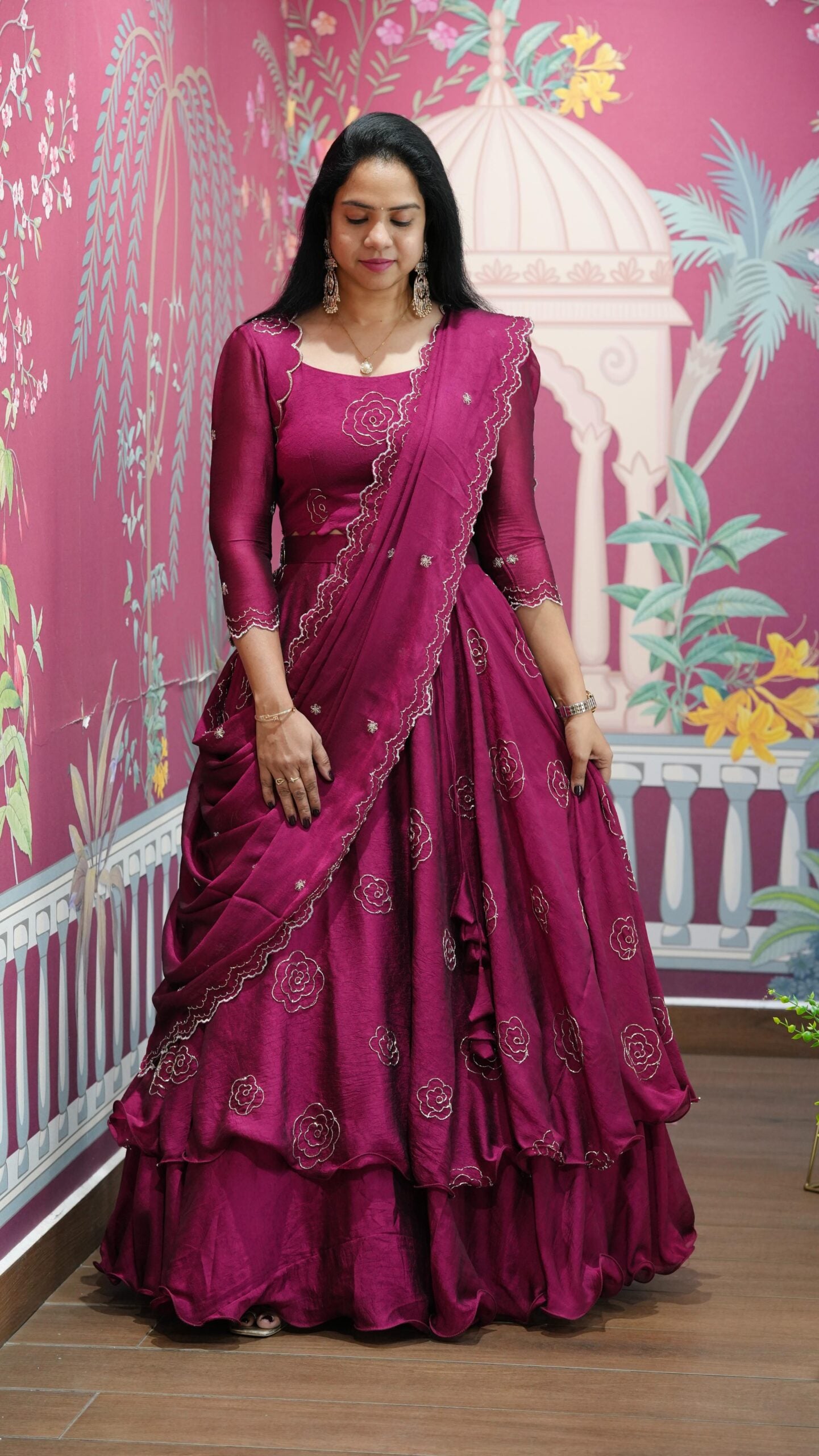 Amaanat-Designer Lehenga Set with Peplum-Style Blouse & Dupatta