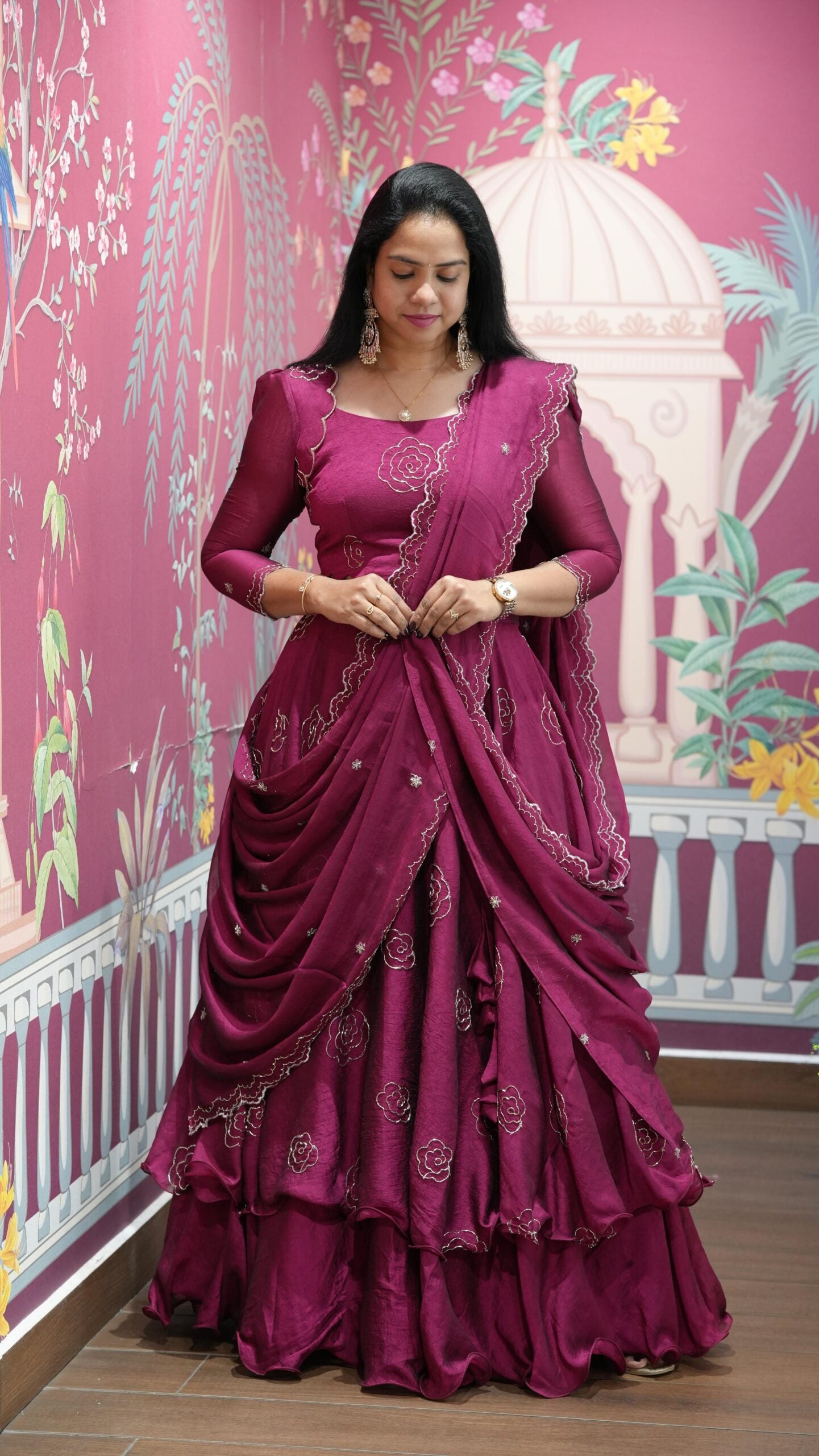 Amaanat-Designer Lehenga Set with Peplum-Style Blouse & Dupatta