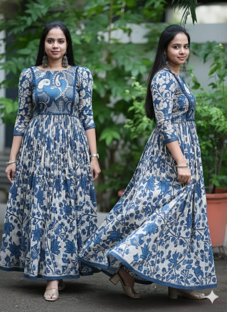 Arzoo Peacock Charm Long Western Dress