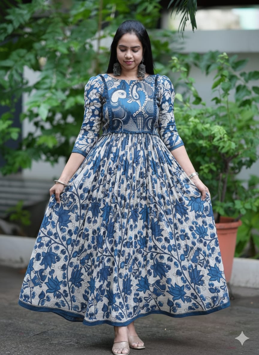 Arzoo Peacock Charm Long Western Dress