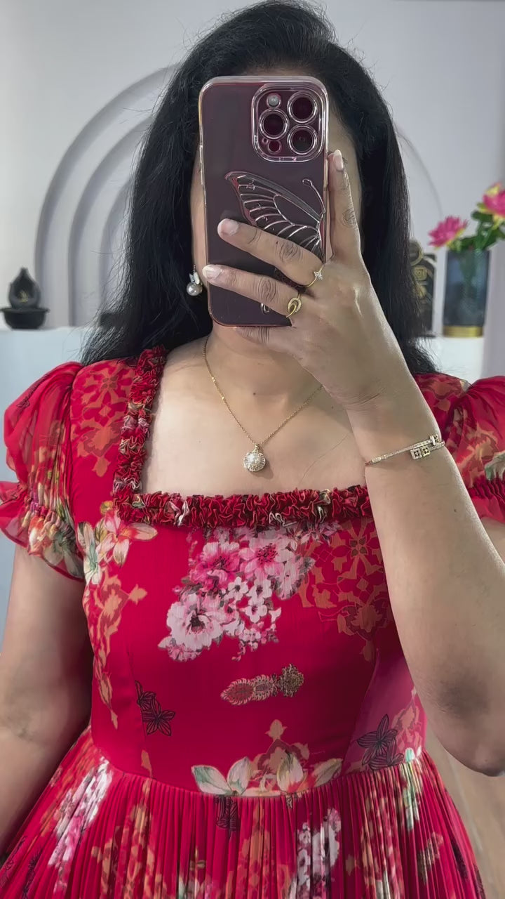 khanzan-Long Western Dress