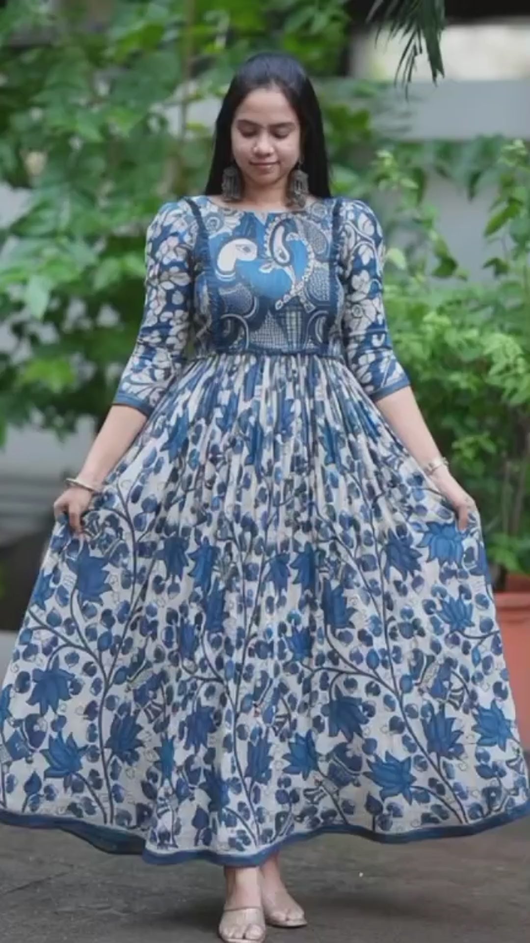 Arzoo Peacock Charm Long Western Dress