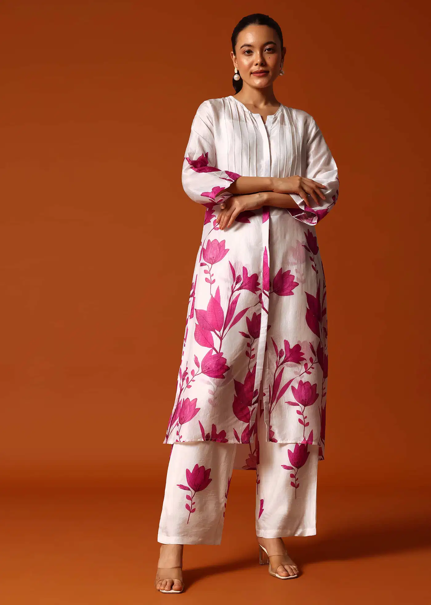 Yaami-Elegant Cotton Floral Kurta Set
