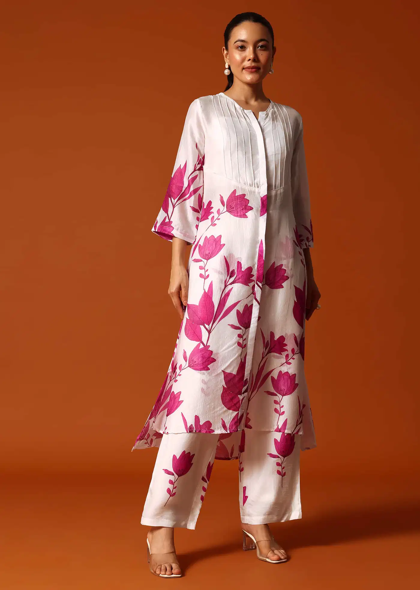 Yaami-Elegant Cotton Floral Kurta Set