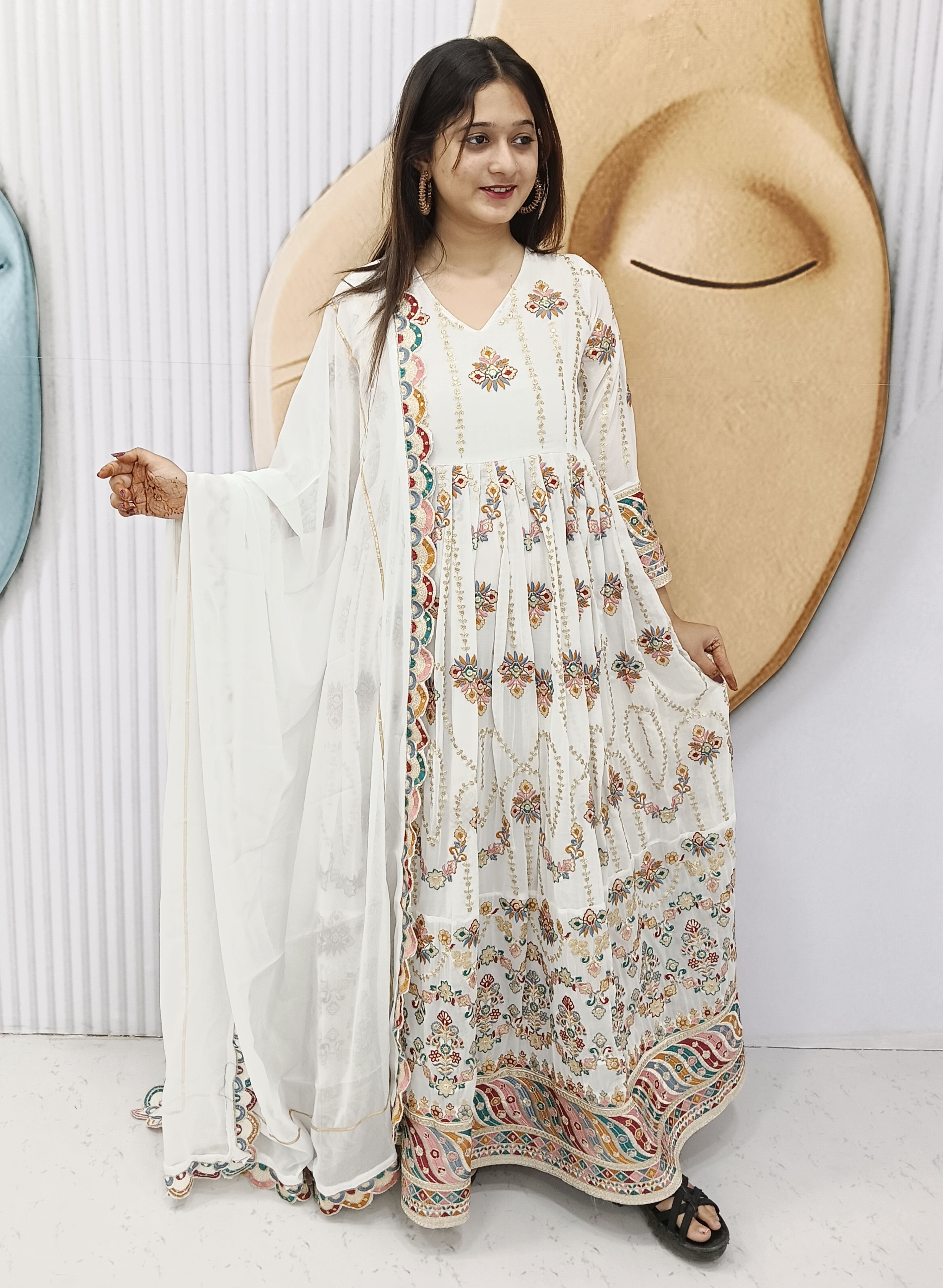 BARKAT-Elegant Ethnic Gown with Dupatta