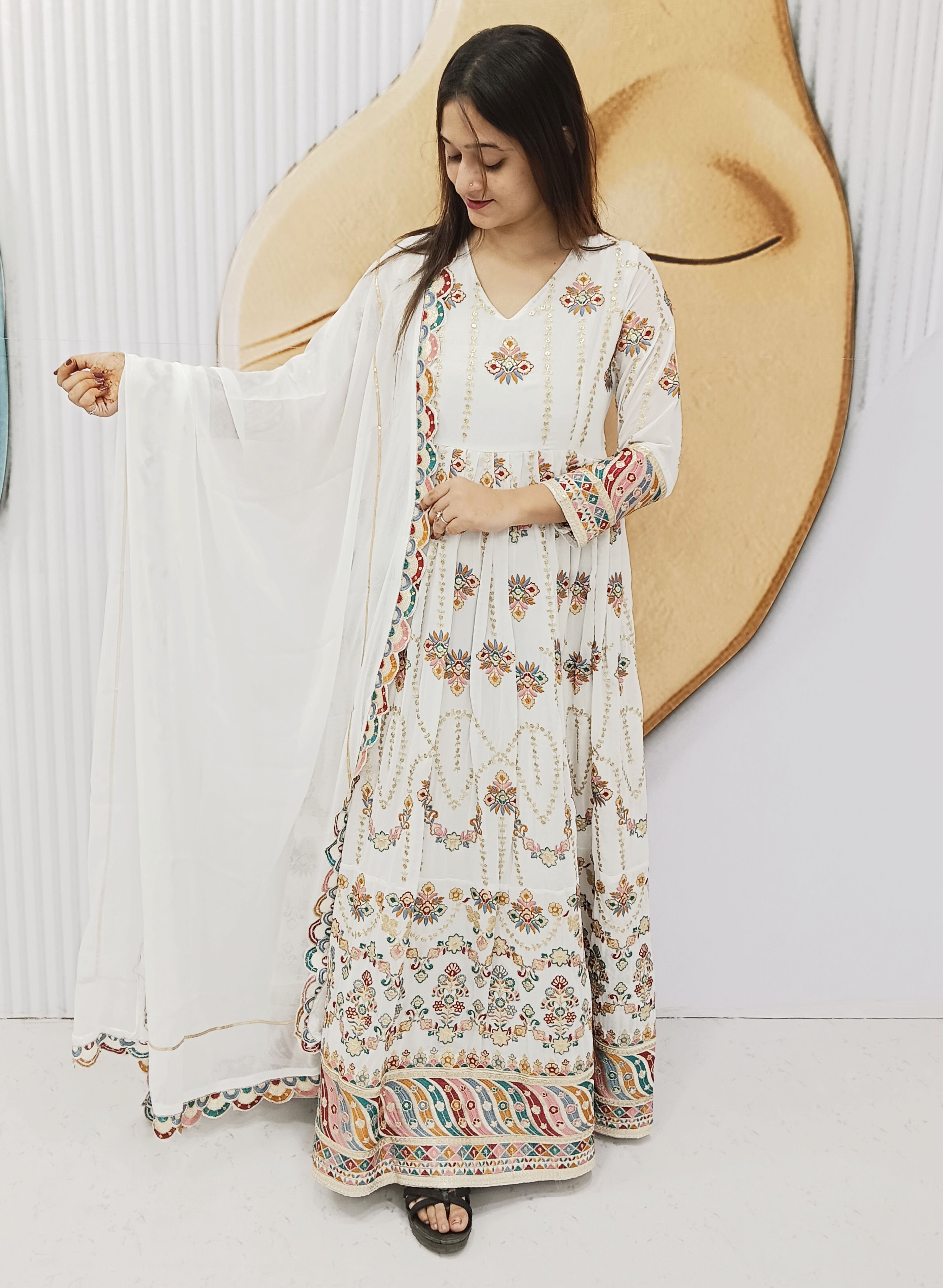 BARKAT-Elegant Ethnic Gown with Dupatta